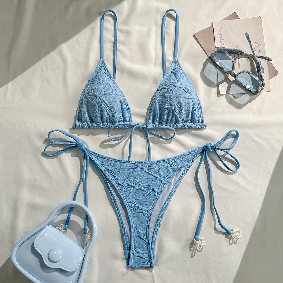 Damen Triangel-Bikini mit verspielten Schleifen EB