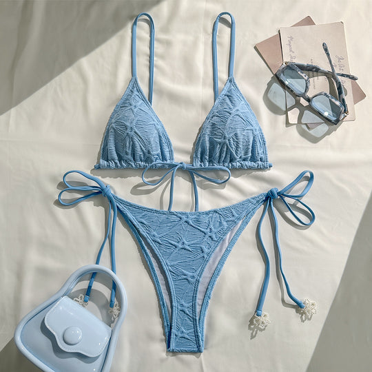 Damen Triangel-Bikini mit verspielten Schleifen EB