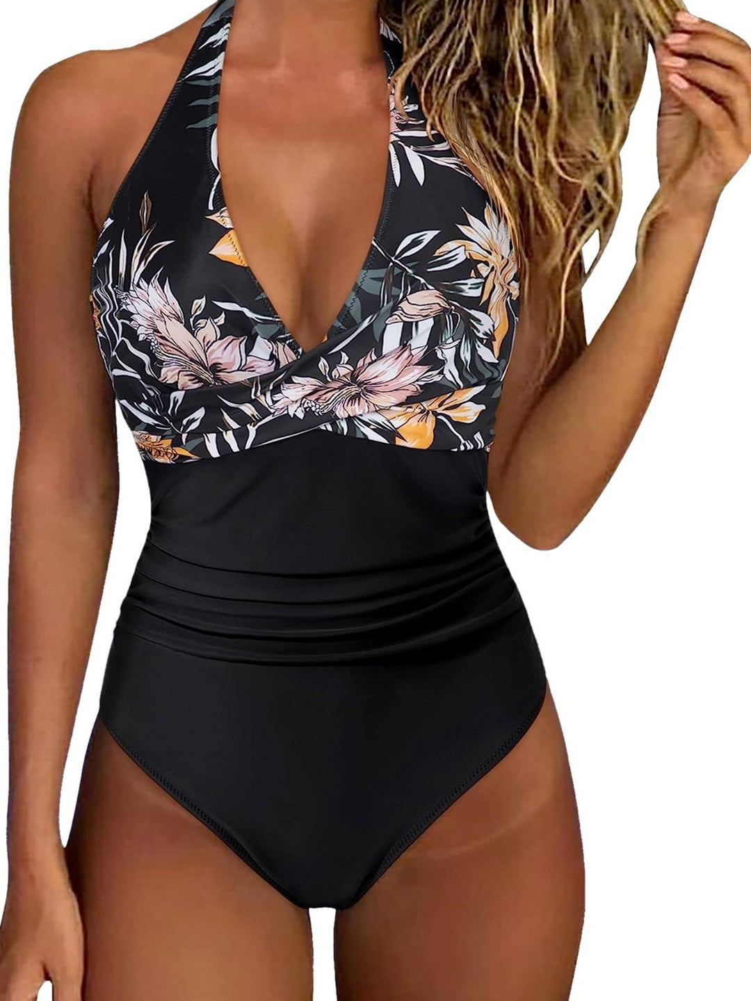 Damen Floral Design Badeanzug EB