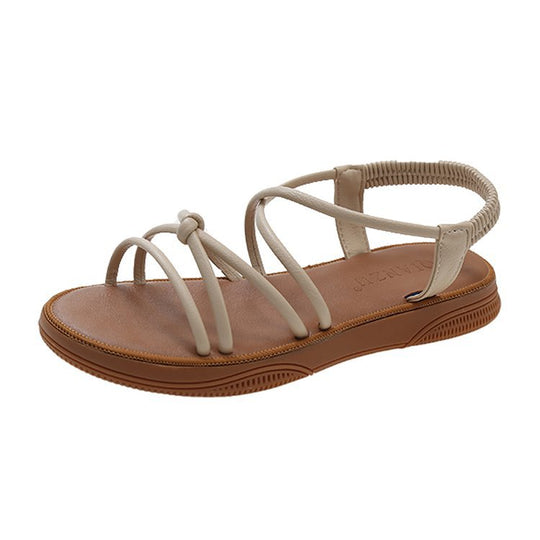 Damen bequeme und luftige Sandalen mit elastischen Riemen EB