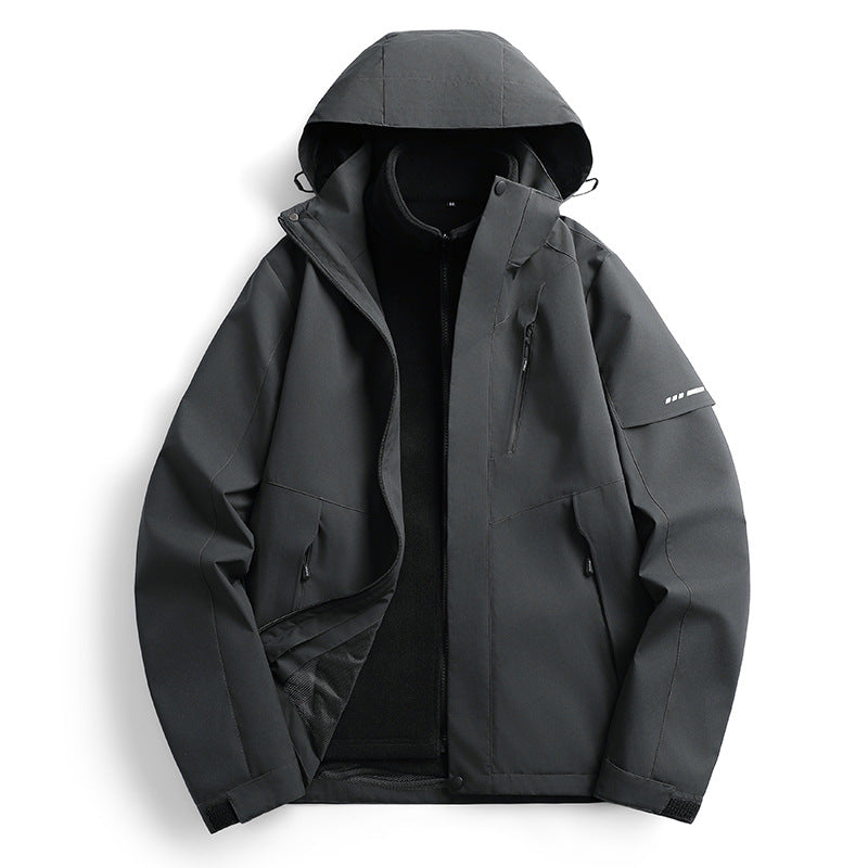 Damen wasserdichte Softshell Outdoorjacke mit Kapuze atmungsaktive Membran EB
