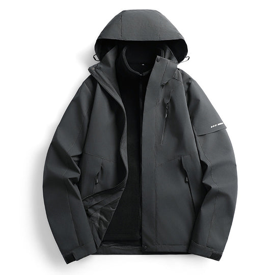 Damen wasserdichte Softshell Outdoorjacke mit Kapuze atmungsaktive Membran EB