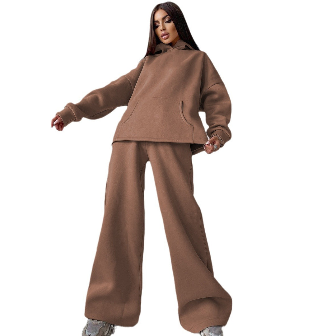Damen nan weiches Oversize Hoodie mit weitem Schlag Jogginghose Set EB