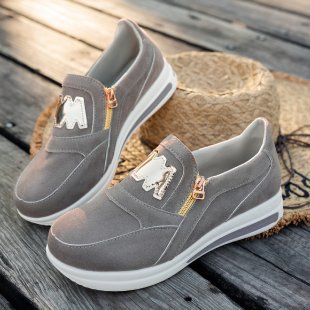 Damen Freizeitsneaker mit elastischem Einschlupf und modischem Reißverschluss EB
