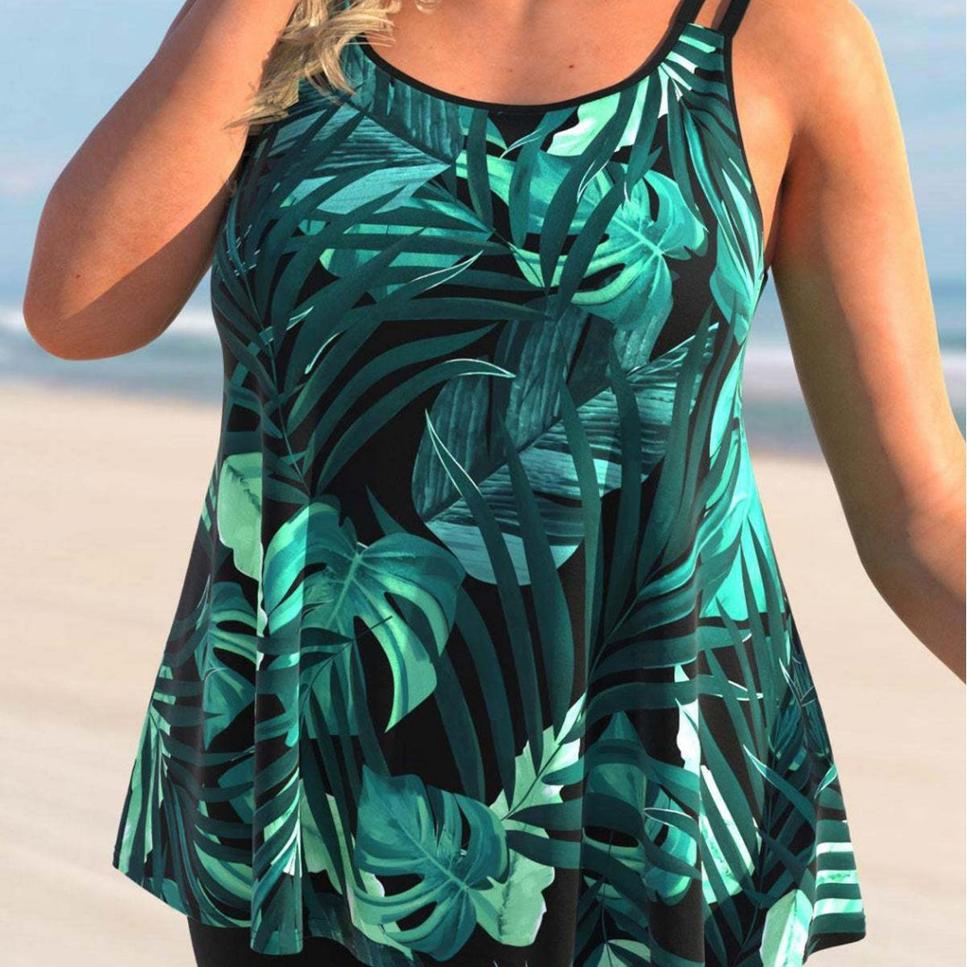 Damen Tankini-Set mit floralem Design und bequemen Shorts EB