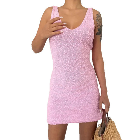 Damen Sommerliches Minikleid mit strukturiertem Gewebe EB