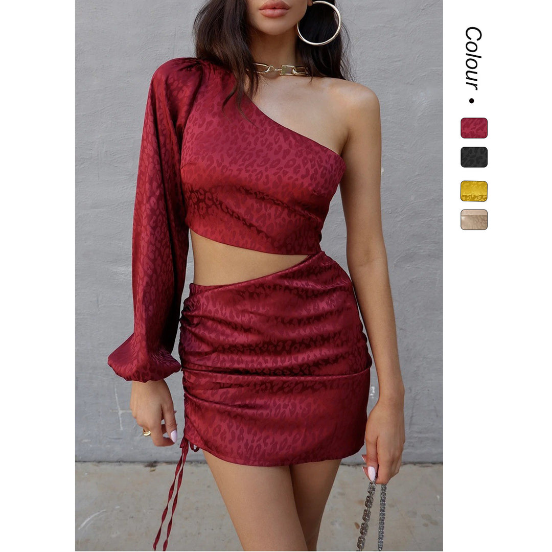 Damen Minikleid mit asymmetrischem Schnitt und raffinierten Rüschendetails EB