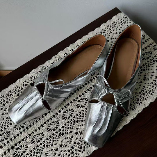 Damen elegante Slip-On Ballerinas mit kunstvollem Riemendetail EB