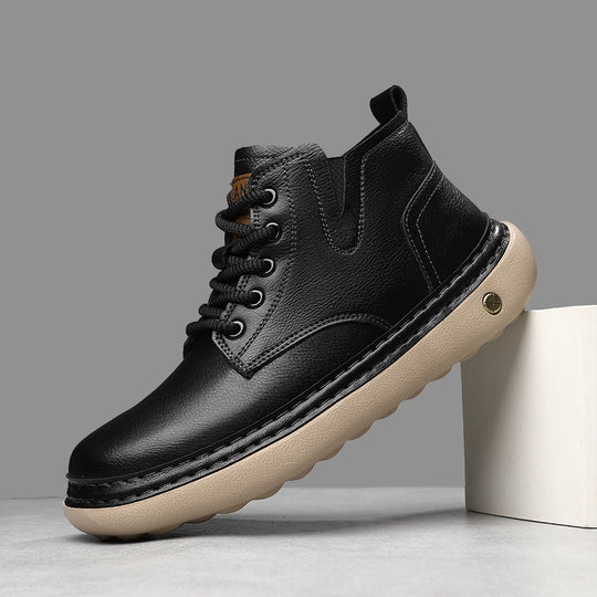 Herren Robuste Schnürboots aus hochwertigem Leder EB