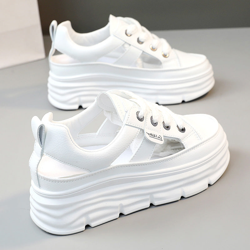 Damen Plateau Sneakers mit modischem Akzent und rutschfester Sohle EB