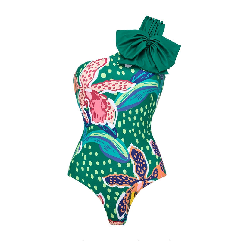 Damen Badeanzug Set mit farbenfrohem Muster EB