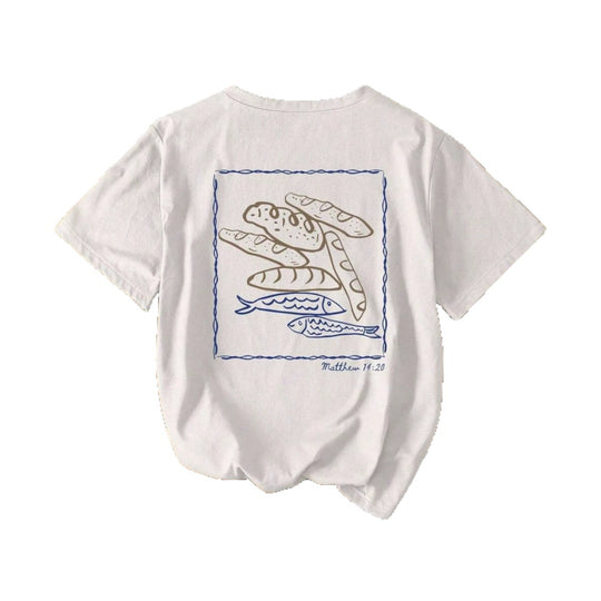 Damen Kurzarm T-Shirt mit kreativem Fischnetz-Motiv EB
