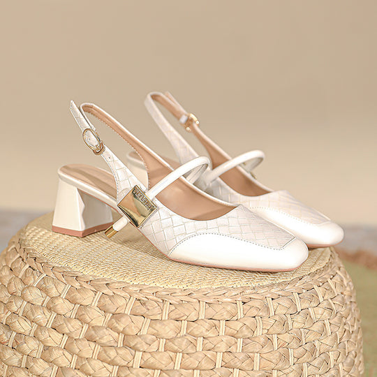 Damen Slingback-Pumps mit strukturiertem Obermaterial EB