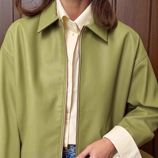 Damen Oversized Übergangsjacke aus leichtem Material mit kontrastierenden Ärmeln EB