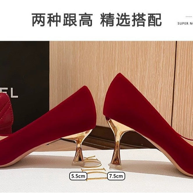 Damen elegante Pumps mit zierlichem Schleifenakzent und glitzernden Applikationen EB