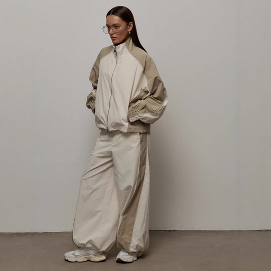 Damen nan sportive Oversize-Trackjacke mit hohem Stehkragen und Raglanärmeln EB