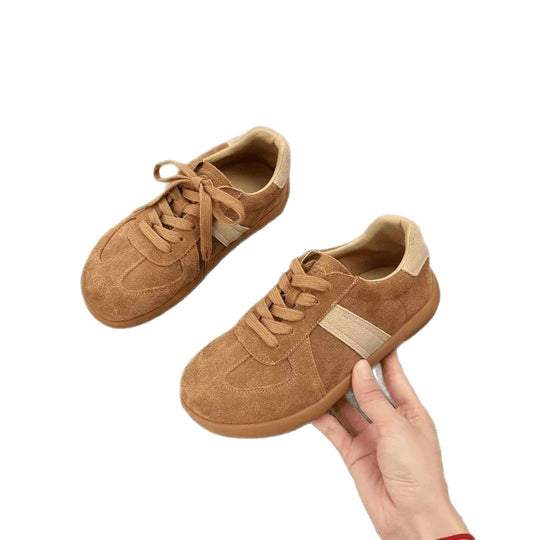 Damen Komfortable Sneakers aus hochwertigem Wildleder mit flexiblem Schnürsystem EB