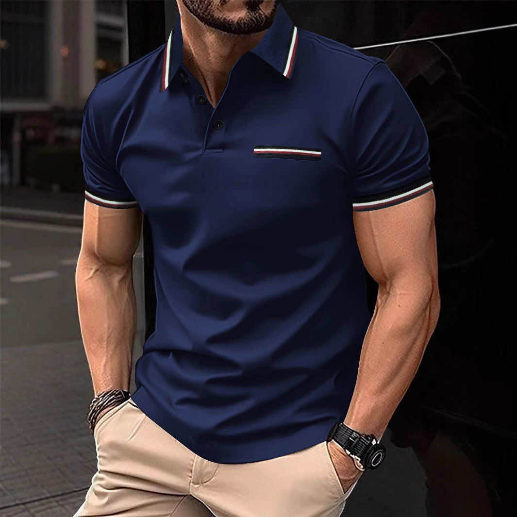 Herren Poloshirt mit kontrastierenden Akzenten und modernem Schnitt EB