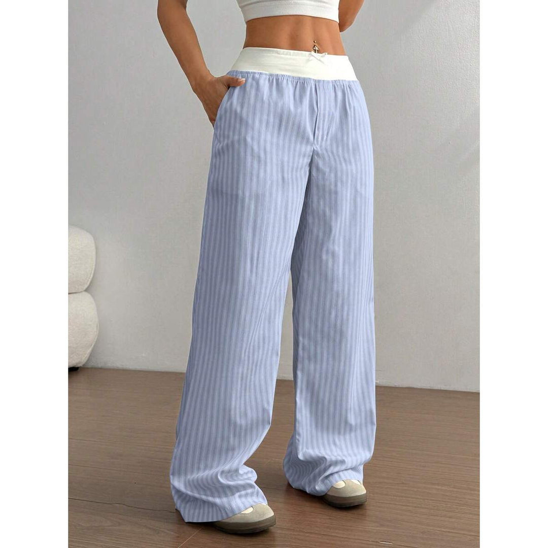 Damen lässige Palazzo-Hose mit breitem Bund EB