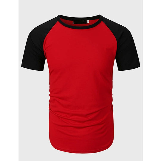 Herren Rundhalsshirt mit kontrastierenden Ärmeln und figurbetonter Passform EB