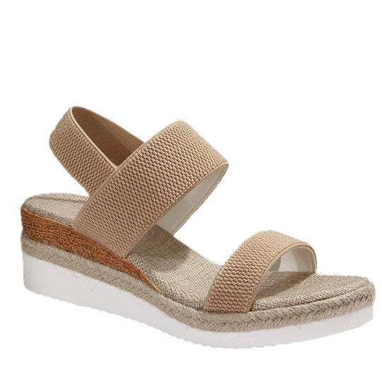 Damen Wedge-Sandalen mit verstellbaren Riemen und komfortablem Fußbett EB