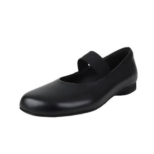 Damen Ballerinas mit elastischem Riemchen und hochwertiger Lederoberfläche EB