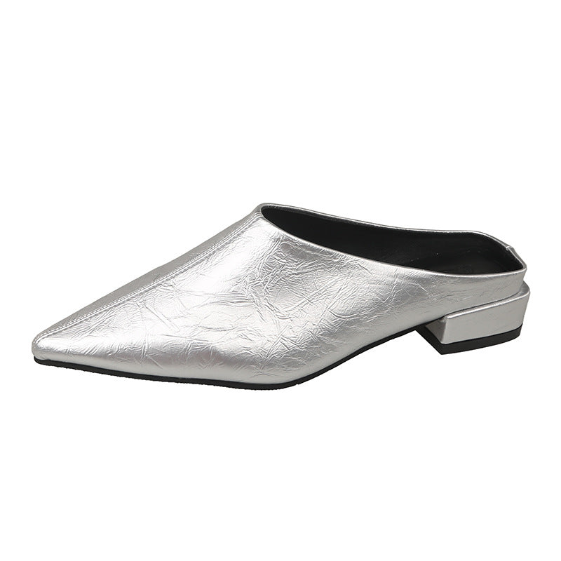 Damen Elegante und modische Mules mit niedrigem Absatz EB