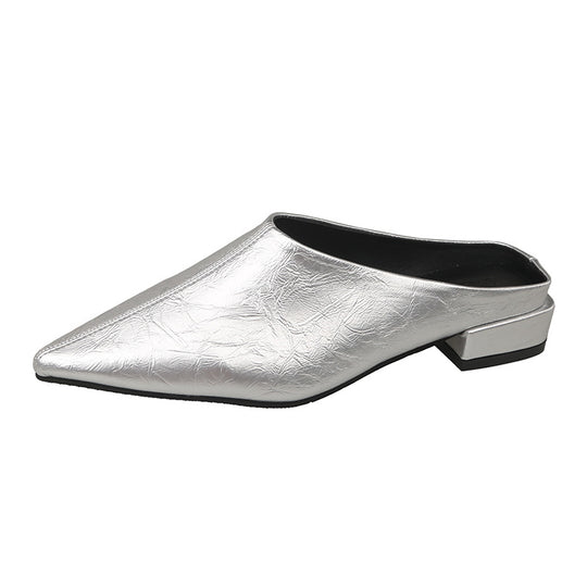 Damen Elegante und modische Mules mit niedrigem Absatz EB