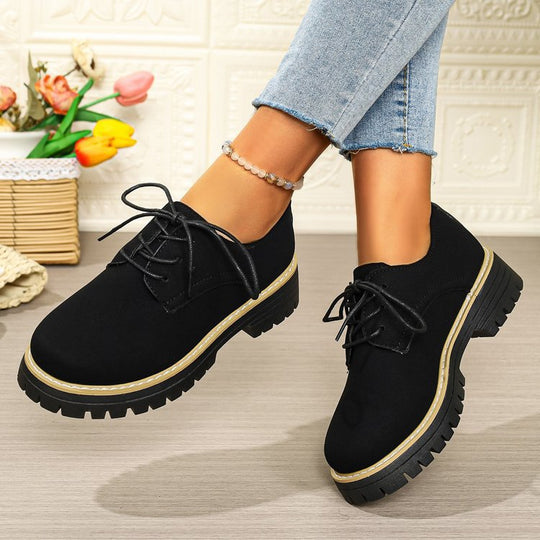 Damen Bequeme Schnürschuhe mit rutschfester Sohle EB
