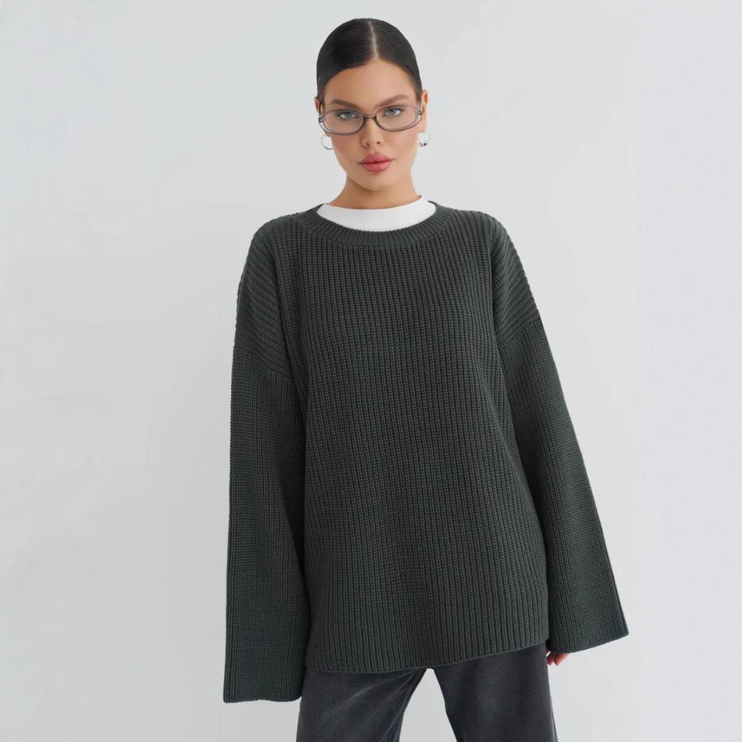Damen Oversized Strickpullover mit modernen Schnittlinien EB