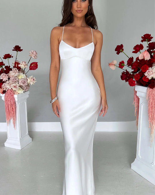 Damen elegantes Kleid mit schmalem Schnitt und trägerloser Silhouette EB