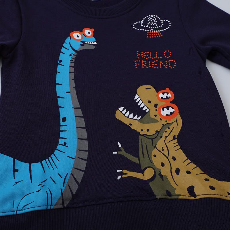 Jungen Sweatshirt mit lustigem Dinosaurier- und Weltraumdesign EB