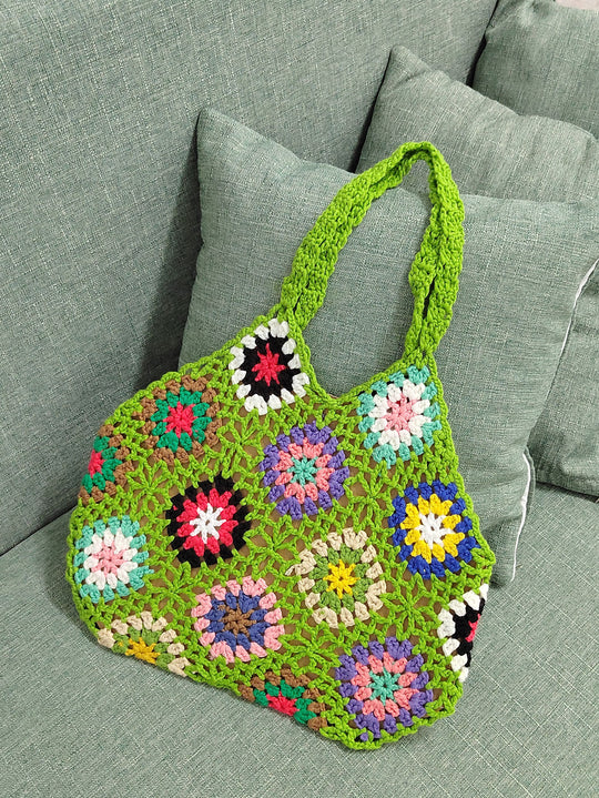 Damen Handgefertigte Häkel-Shopper-Tasche EB