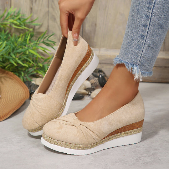 Damen Wedge-Pantoletten mit dekorativem Knoten EB