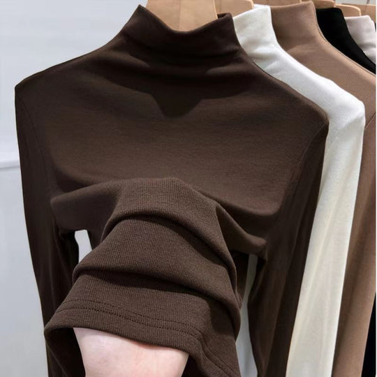 Damen Langarm Rollkragenpullover aus hochwertigem Strickstoff