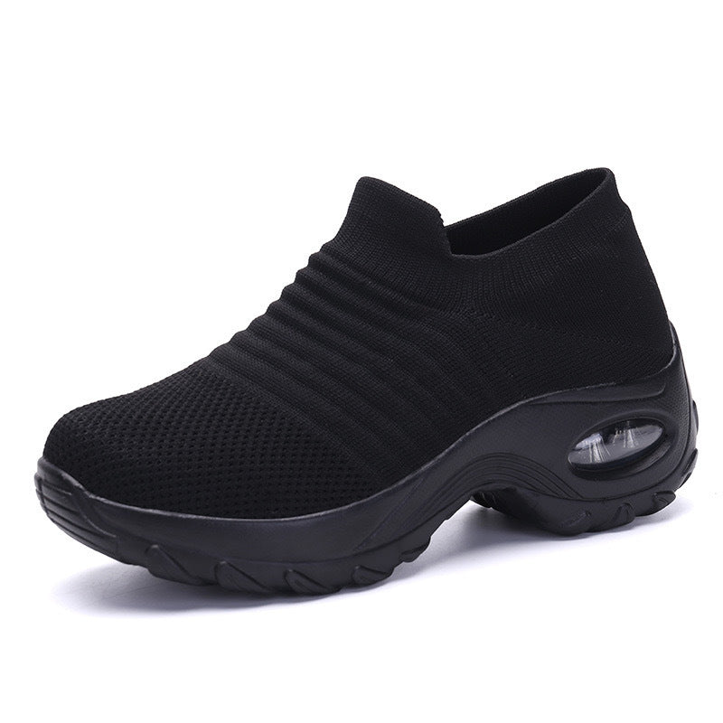 Damen Flexibler Slip-On Sneaker mit atmungsaktiver Strick-Oberfläche und dämpfender Sohle EB