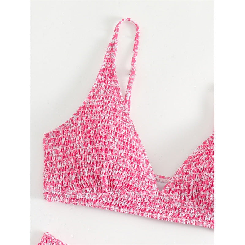 Damen Triangel-Bikini-Set mit gerafftem Detail EB