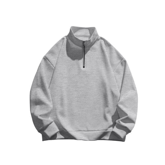 Unisex nan Oversize Sweatshirt mit halbem Reißverschluss und hohem Stehkragen EB