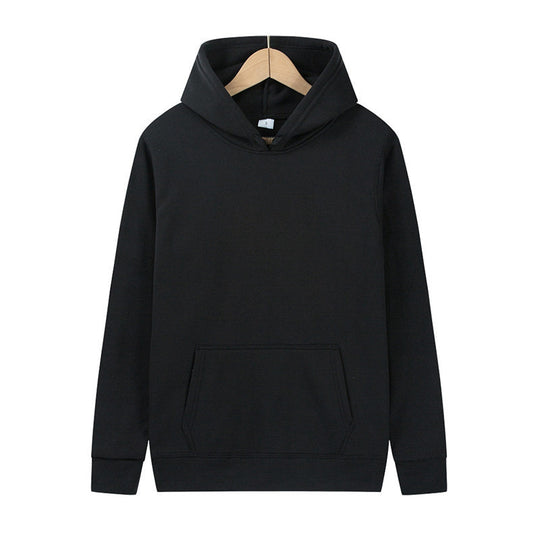 Unisex minimalistischer Kapuzenpullover ohne Reißverschluss mit innen angerautem French-Terry und integrierter Kängurutasche EB