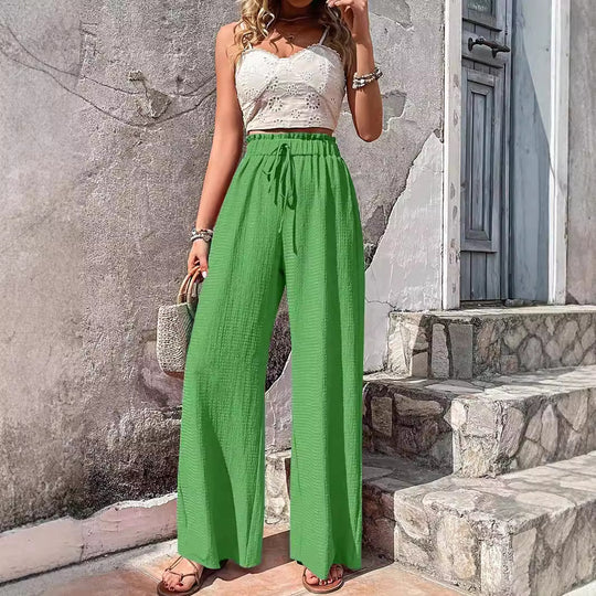 Damen Weitgeschnittene Sommerhose mit elastischem Bund EB
