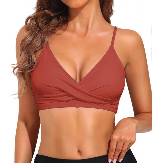 Damen Sportliches Bikini-Oberteil mit Wickel-Design EB