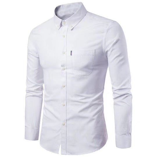 Herren nan tailliertes Oxford-Hemd mit Button-Down-Kragen und Brusttasche EB