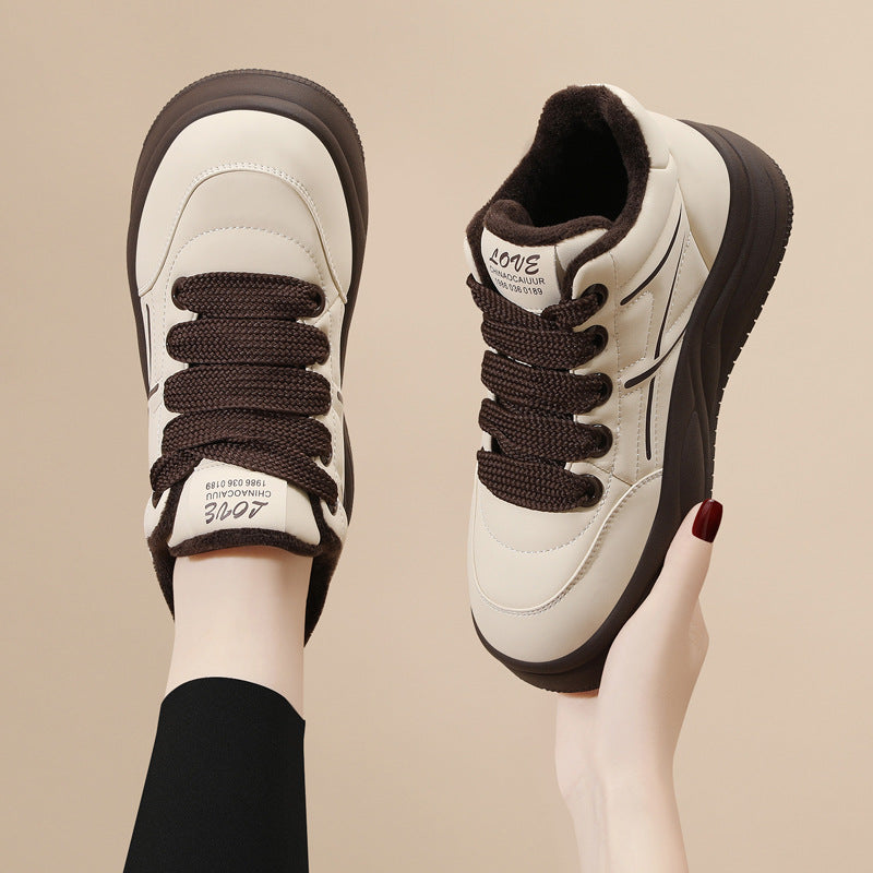 Damen trendige High-Top Sneakers mit extraleichter Sohle und kuscheligem Futter EB