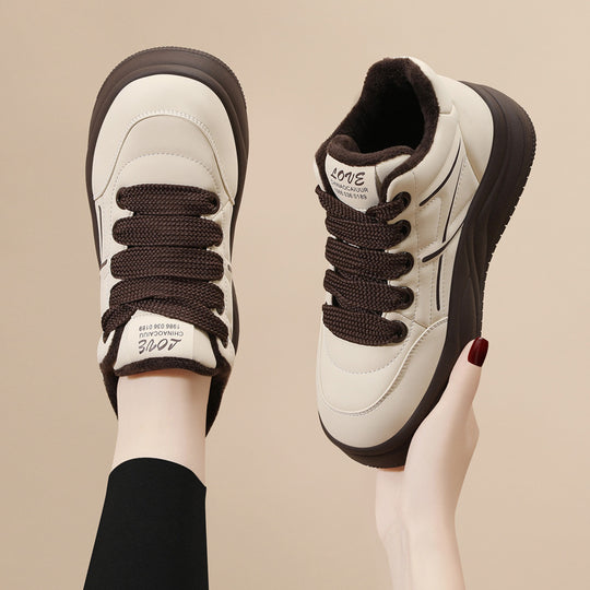 Damen trendige High-Top Sneakers mit extraleichter Sohle und kuscheligem Futter EB