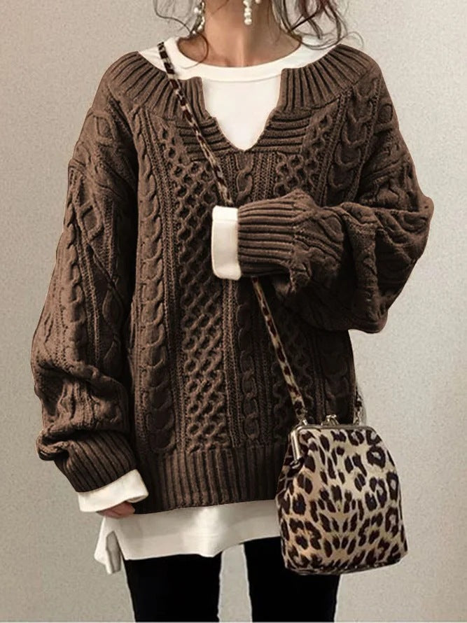 Damen Strickpullover mit strukturiertem Muster EB