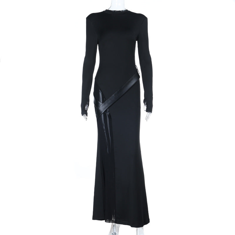 Damen elegantes und figurbetontes Maxikleid EB