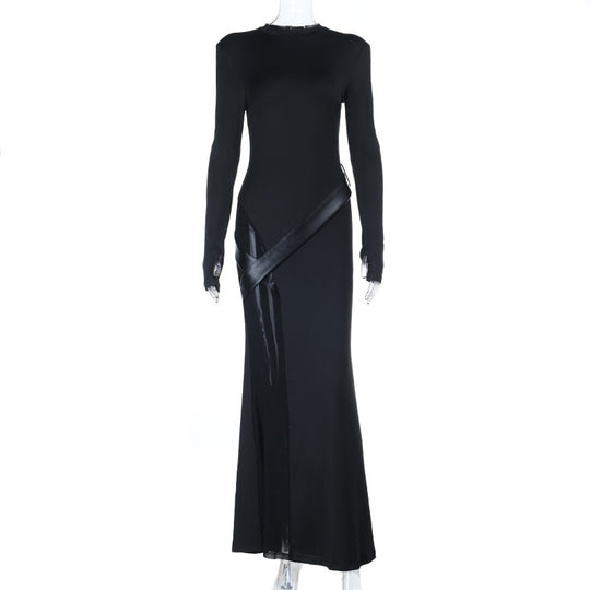 Damen elegantes und figurbetontes Maxikleid EB