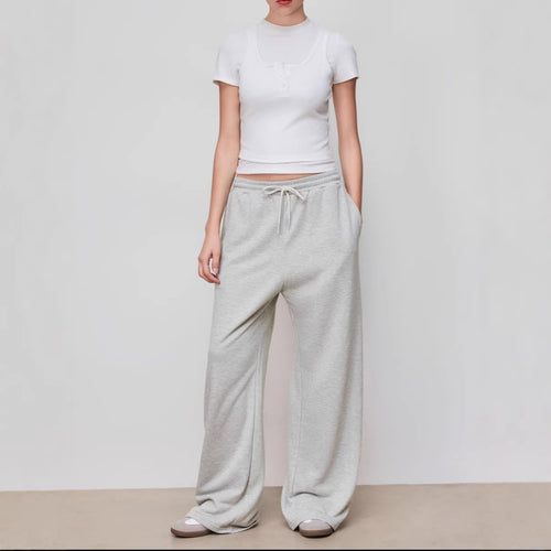 Damen weite Jersey-Hose mit elastischem Bund und Kordelzug EB