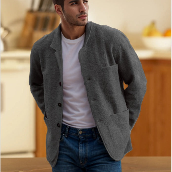 Herren Übergangsjacke aus hochwertigem Material mit stilvollem Kragen und praktischen Taschen EB