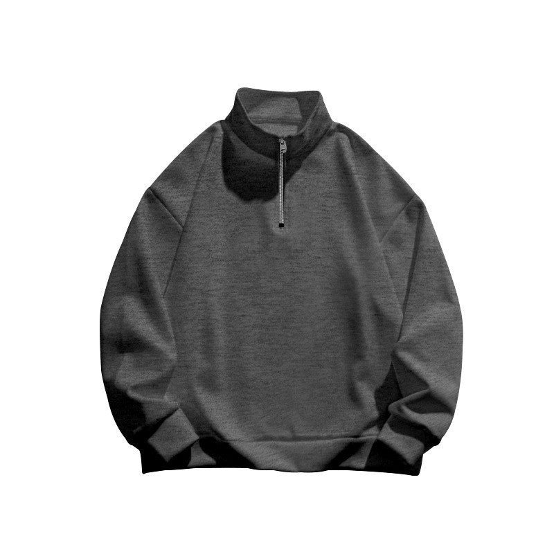 Unisex Relax-Halbzip-Sweatshirt mit hohem Stehkragen, Raglanärmeln und leicht angerauter Innenseite EB